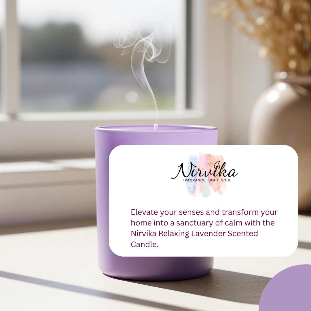 Nirvika Relaxing Lavender Scented Candle | Aromatherapy Candle for Stress Relief, Meditation, Sleep & Home Décor