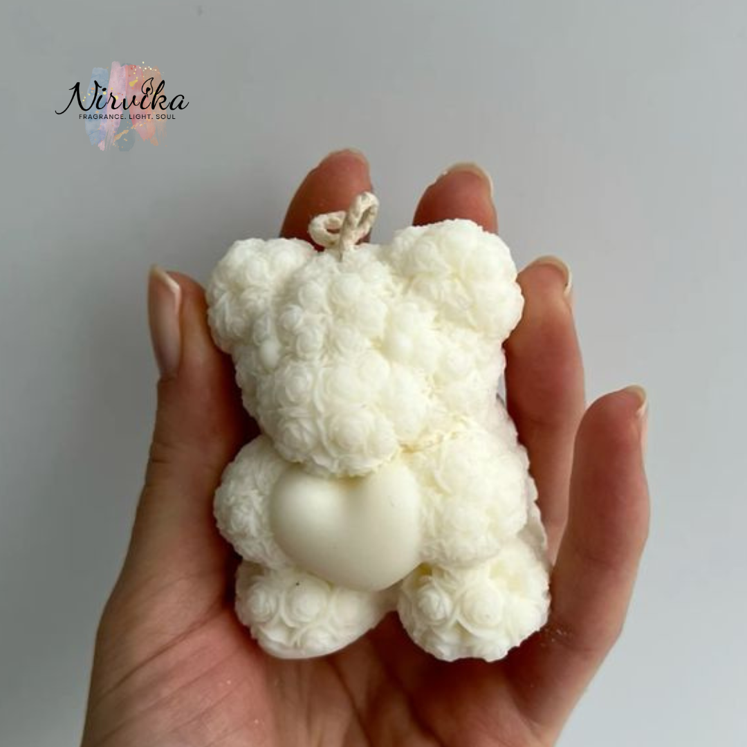 Nirvika Mini Teddy Scented Candle | Cute Decorative Aroma Candle for Home Décor, Relaxation, Baby Showers & Gifting
