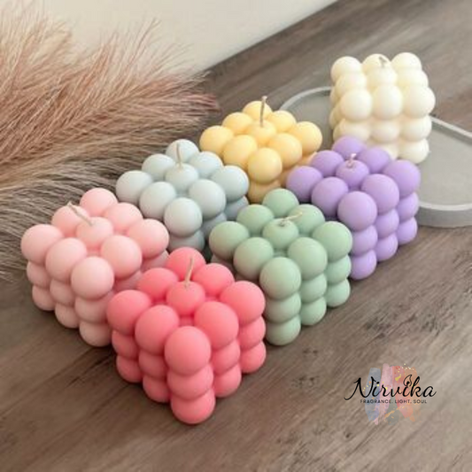 Nirvika Bubble Cube Scented Candle Collection | Aesthetic Decorative Aroma Candles for Home Décor, Meditation, Relaxation & Gifting