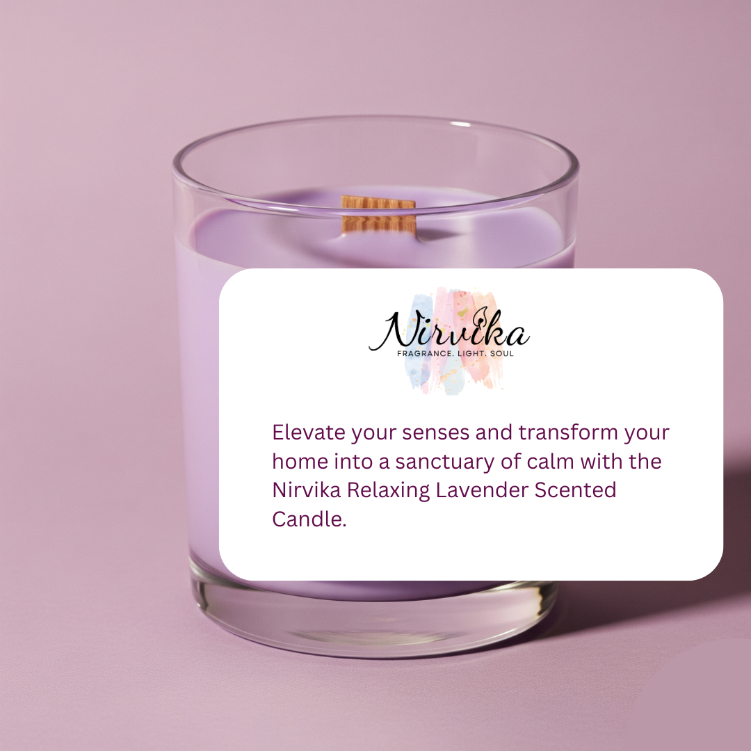 Nirvika Relaxing Lavender Scented Candle | Aromatherapy Candle for Stress Relief, Meditation, Sleep & Home Décor