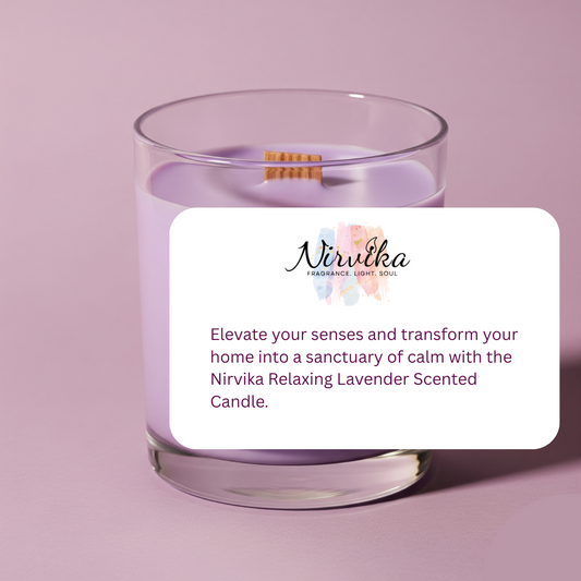 Nirvika Relaxing Lavender Scented Candle | Aromatherapy Candle for Stress Relief, Meditation, Sleep & Home Décor