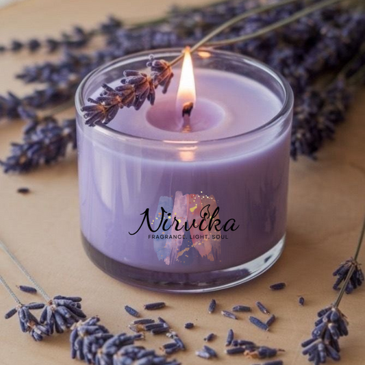 Nirvika Relaxing Lavender Scented Candle | Aromatherapy Candle for Stress Relief, Meditation, Sleep & Home Décor