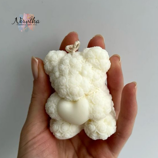 Nirvika Mini Teddy Scented Candle | Cute Decorative Aroma Candle for Home Décor, Relaxation, Baby Showers & Gifting