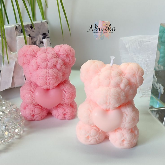 Nirvika Mini Teddy Scented Candle | Cute Decorative Aroma Candle for Home Décor, Relaxation, Baby Showers & Gifting